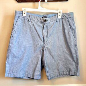 IZOD Flat Front Chino Oxford Casual Shorts in Legacy Blue Pockets Mens Size 36